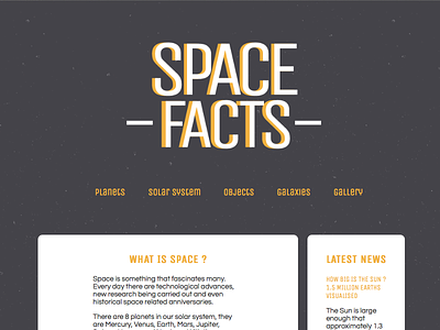Space Facts astronomy design facts internet pattern space subtle web design