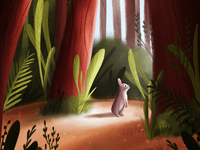 Bunny brushes bunny digital illustration floral forrest illustration illustrator ipad light procreate