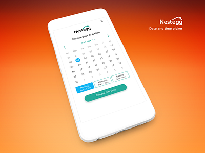 NestEgg date and time picker date picker mobile mobile app design mweb productdesign