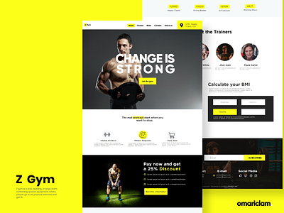 Fitness Landing Page creative design design fitness fitness website design omariclam training center trending ui uidesign uxdesign uxui web design website workout