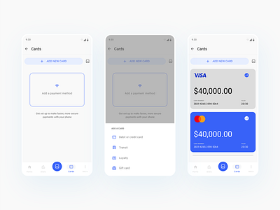 Add a new payment card add a new payment card app design bank card clean cleanui design finance interface method mobile app new card new design omariclam option payment app design simple design trending ui umarislam ux