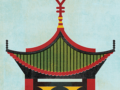 Renminbi china editorial graphic illustration pagoda renminbi texture