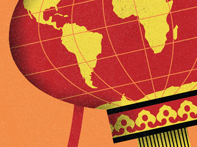 Asia going global asia editorial globe graphic illustration