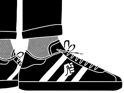 Fashion in activism activism adidas blackandwhite drawing fashion fist illustration protest shoes sneakers