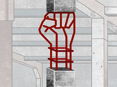 Strength of re-enforced concrete architecture concrete fist illustration strength texture