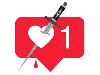 Modern Love bleach dagger heart illustration instagram likes love social media valentine