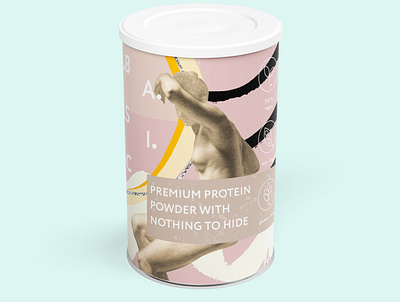 BASIC protein powder branding can design design digital design digitalart identitydesign illustration indentity logodesign marketing packaging packaging design