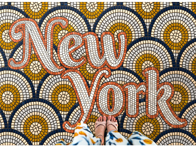 New York Fauxsaic design graphic design mockup mosaic procreate typography