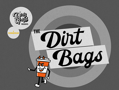 The Dirty Grind Branding brand design brand identity branding cartoons coffee coffee brand illustration mockups patterns retro typography
