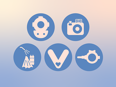 Dive Icons design diving diving helmet icons illustration scuba sports vector vector illustration