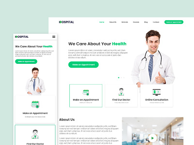 Landing Page UI Design Hospital Website