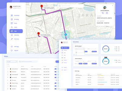 GPS Tracker App app car dashboard design drivelog gps tracker location pin map overview typography ui ux vehicle web app website