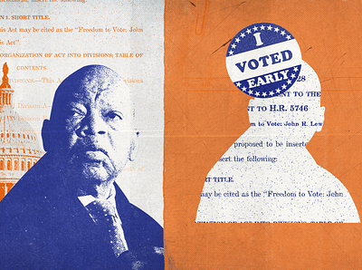Letter to the House supporting Freedom to Vote John R Lewis Act art artist collage design digital collage illustration
