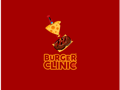 Burger Clinic color comic art concept creative design illustration illustrator logo typography vector