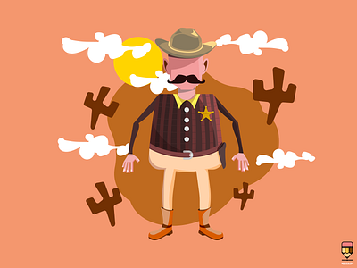 sheriff Cowboy character color comic art concept creative design illustration illustrator logo vector