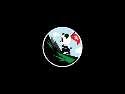 The Swiss Panda Hiking logo icon brand brand design branding design esport esports mascot esportslogo hiking icon illustration logo panda swiss