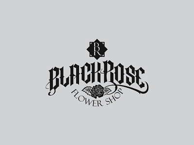 Black Rose Flower Shop Logo