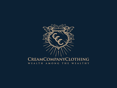 CreamCompanyClothing Logo Design brand design branding design heraldic heraldry heraldy icon illustration logo luxury luxury logo