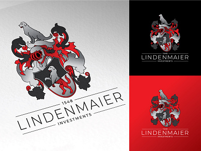Lindenmaier brand brand design branding design heraldic heraldry illustration logo luxury vintage