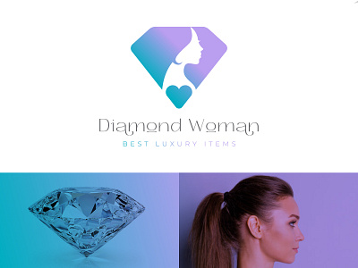 Diamond Woman Logo Design brand brand design branding design diamond logo icon logo logodesign minimalist logo negative space unique logo vector woman logo