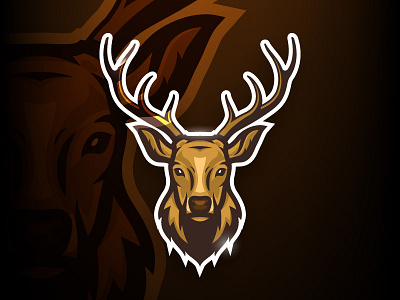 Deer Head Logo design flat goodware illustration logo vector