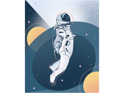 Space Man astronaut color design figure graphic design illustration procreate shapes space texture