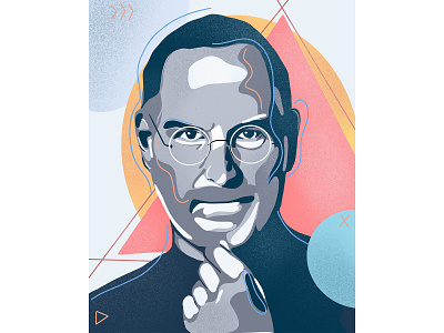 Steve Jobs color figure graphicdesign illustration illustration design illustrations portrait procreate shapes steve jobs texture