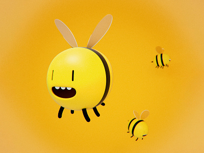 Bees from Adventure Time adventure time bees cartoonnetwork design fanart illustration kawaii vray