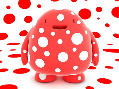 Little monster Yayoi Kusama style 3d c4d charactedesign cinema 4d illustration kawaii vray