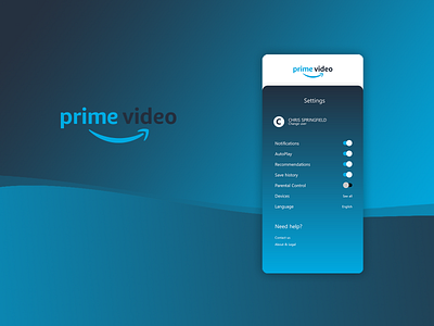 Settings Prime Video adobe amazon design prime video redesign settings settings page ui ux