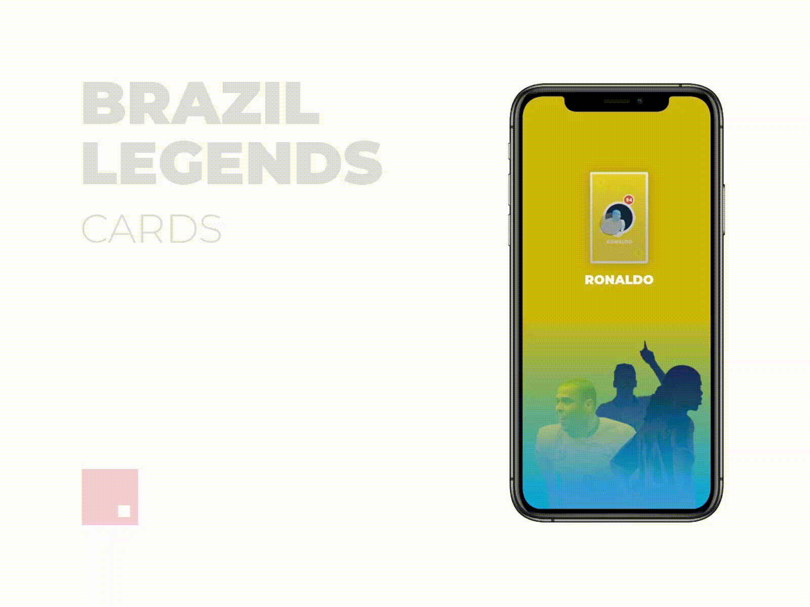 Brazil legends cards-motion animation app design fan effect fanart football invision mobile design mobile ui photoshop prototype soccer studio ui ux