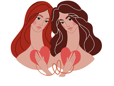 Fate design female friendship flat illustration illustrator lesbians lgbt logo love minimal typography vector web website
