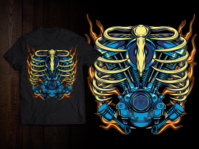 Twin Engine in a burning soul T-shir Design