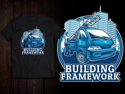 Building Framework illustration T-shirt Design