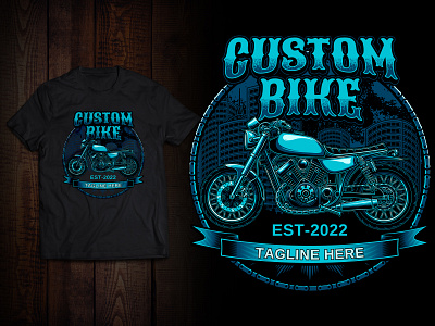 Classic custom motorcycle illustration T-shirt Design
