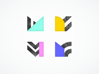 M Series m texture typography neon colorful procrastidesigning