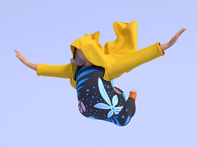 To be able to fly 3d blender illustration