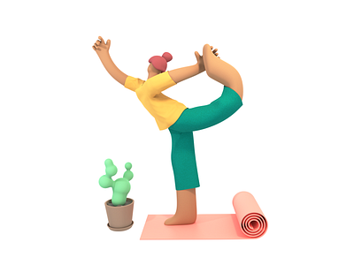 Yoga 3d blender illustration