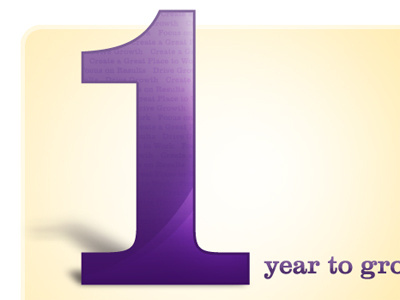 Big 1 1 glossy number one purple type typography