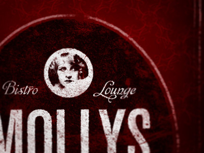 Mollys bar bistro black design layout logo lounge print red typography