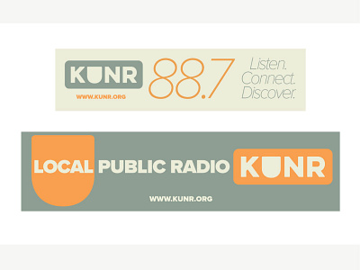 KUNR Bumper Stickers branding design graphic design logo media nevada print product radio stickers