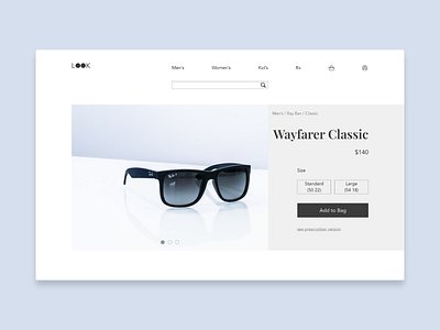DailyUI 012 Product Page. adobe xd dailyui design ecommerce mockup shop sunglasses ui uidesign uiux webdesign