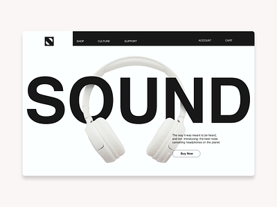 SOUND Landing Page adobe xd design ecommece headphones hero image landing page music shop ui uidesign uiux webdesign