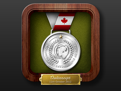 Recognition Medal box canada gold icon illustration iphone medal metal photoshop recognition ribbon silver wood