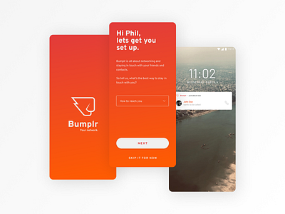 Bumplr App app branding minimalism reminder app social app ui design ux design