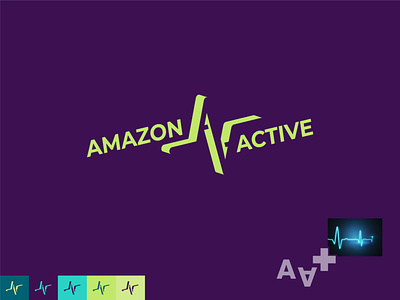 Amazon Active Gym a alphabet beat branding center exercise fitness gym heart identity letter mall minimalist monogram