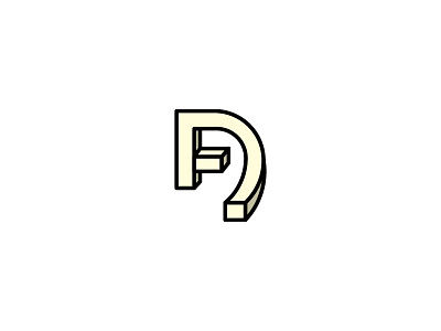 F + D architect graphic design line logo monogram