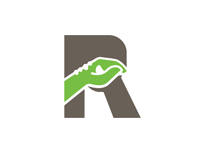 R, Hands arm graphic design hands logo r