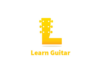 Learn Guitar brand graphic design guitar l logo monogram music