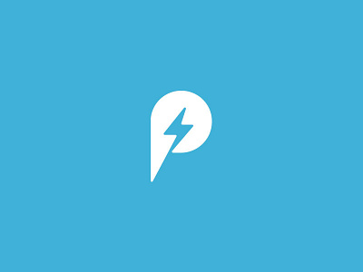 Ppower bolt flash graphic design icon letter logo p power thunder